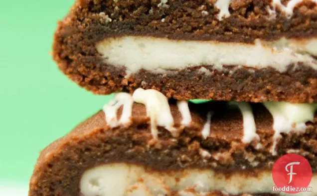 Double Chocolate Cookies With A Peppermint Patty Surprise