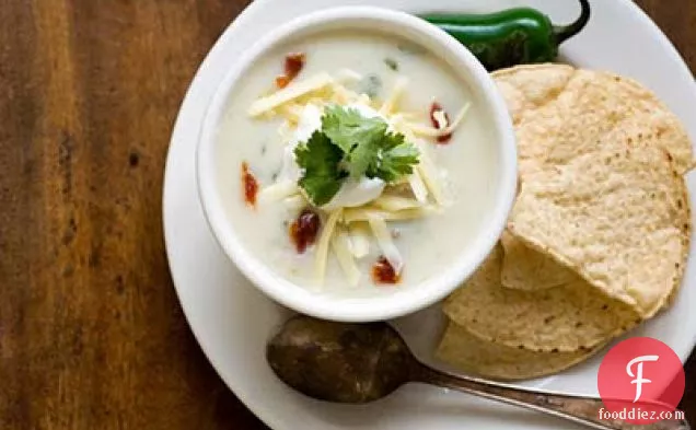 Buttermilk Potato Soup With Bacon And Roasted Jalapeño