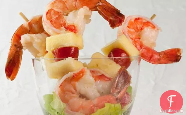 Shrimp And Pineapple Kebabs With Lime Viniagriette