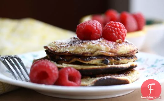 Sweet Almond Pancakes With Fresh Raspberries