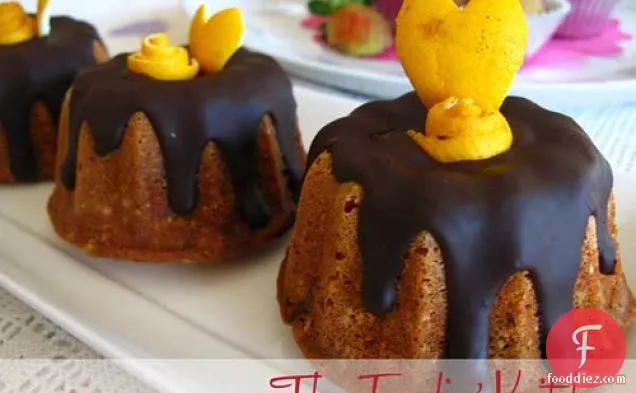 Orange Mini Cakes With Chocolate Ganache