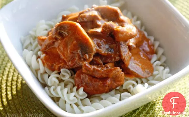 Mom's Lightened Beef Stroganoff