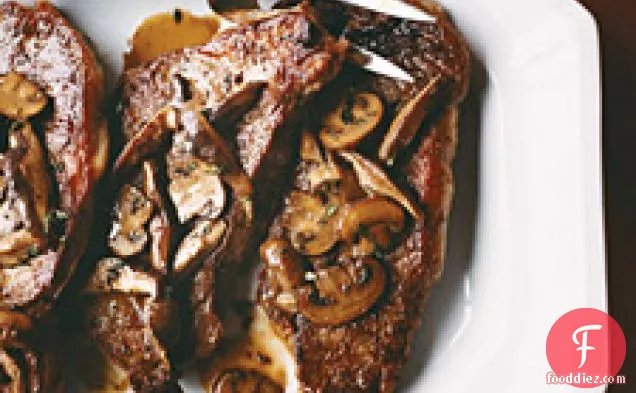 Pan-seared Strip Steak With Mushrooms