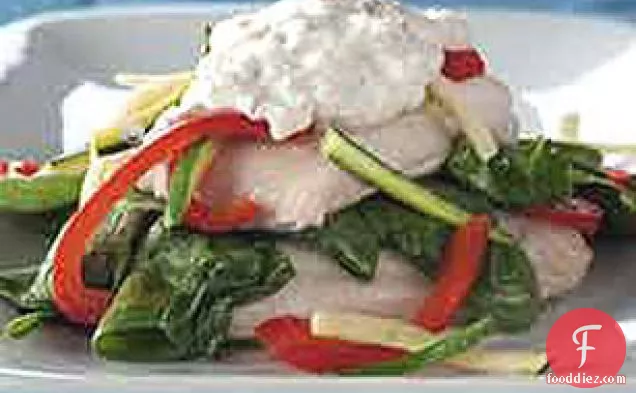 Foil-Package Fish with Horseradish Sauce