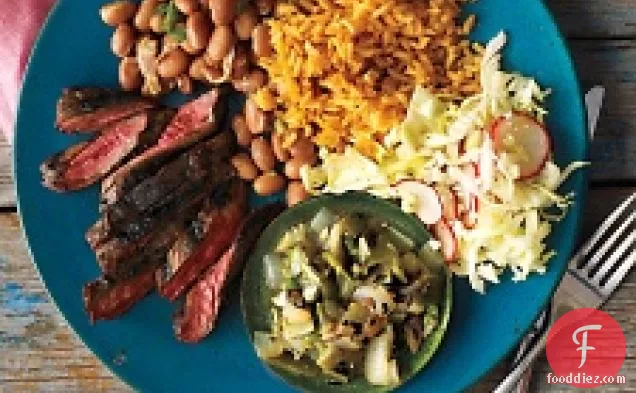 Grilled Skirt Steak With Poblano Relish