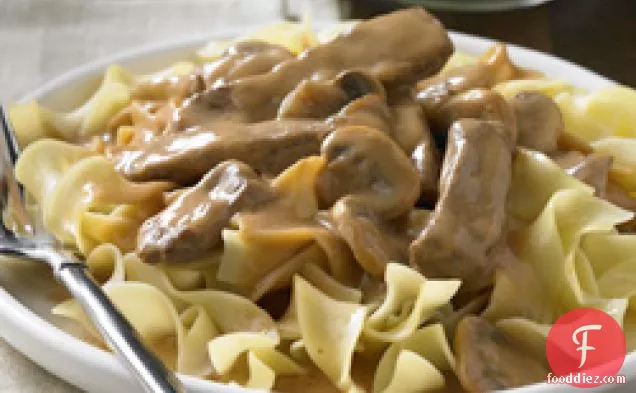 Quick Beef Stroganoff For Two