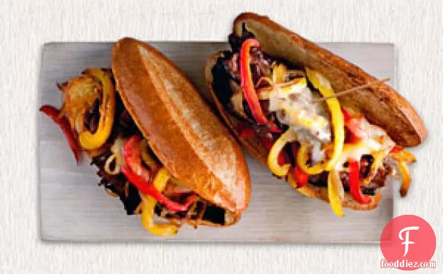 Cheesesteaks With Peppers And Onions