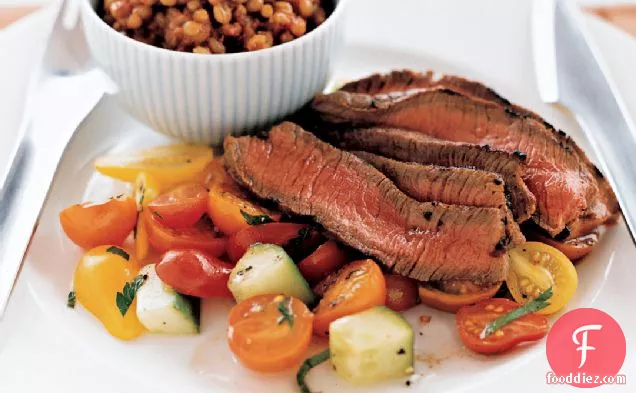 तुर्की गेहूं जामुन के साथ चिपोटल स्टेक