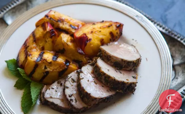 Herbed Grilled Pork Tenderloin With Peaches