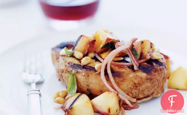 Pork Chops with Nectarine Relish