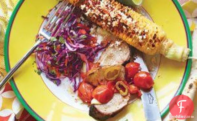 Grilled Ancho-rubbed Pork With Tomato Salsa