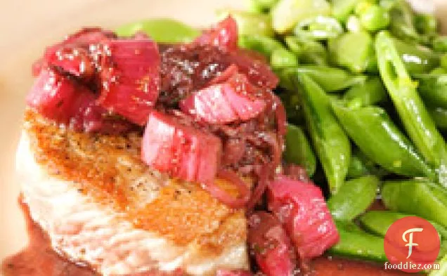 Pork Chops With Rhubarb Compote