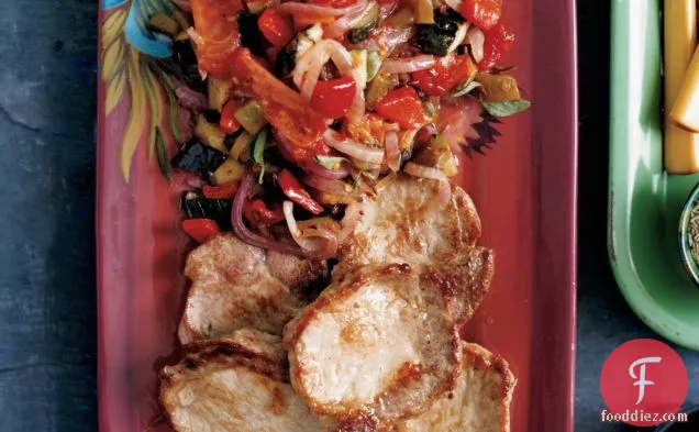Pork with Grilled Vegetable Pisto