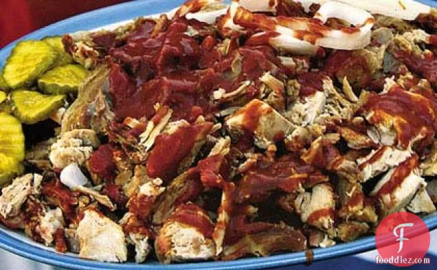 Slow-Grilled Pork With Ranch-Barbecue Sauce