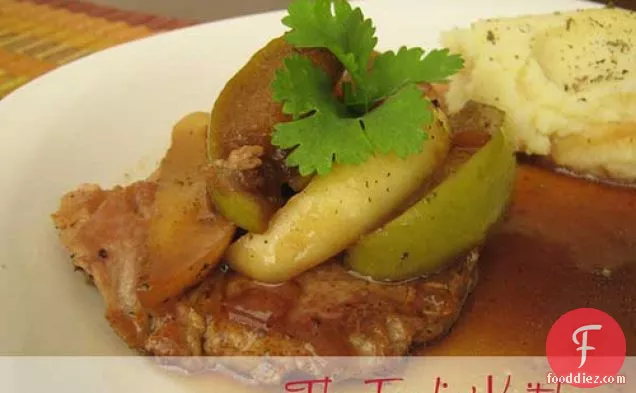 Porkchops With Dark Beer Sauce & Apples