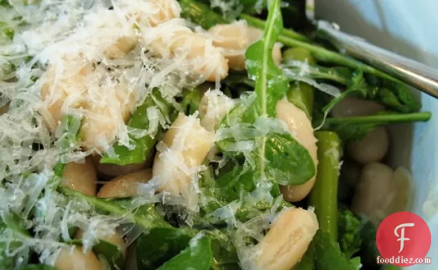 Asparagus-bean Salad Over Arugula