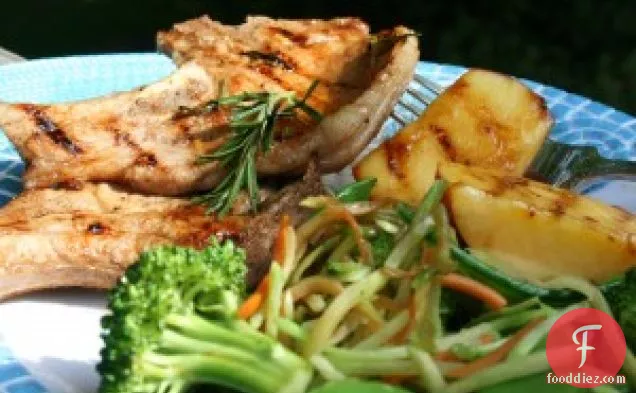 Balsamic Pork Chops With Grilled Nectarines