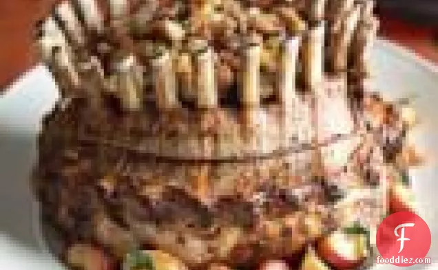 Crown Roast Of Pork With Apple, Cranberry And Pecan Stuffing