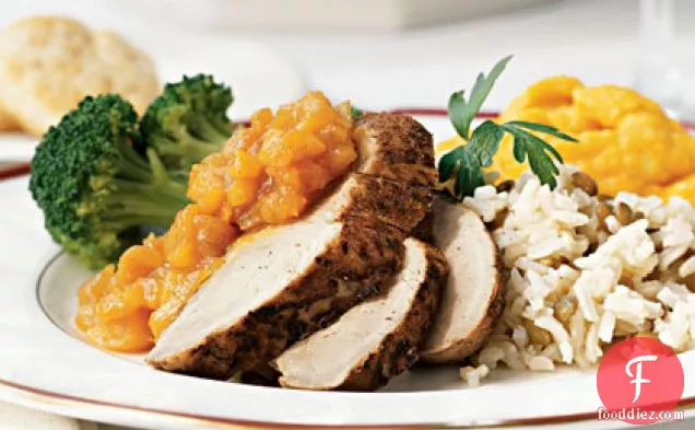 Pork Tenderloin with Dried Apricot and Onion Marmalade