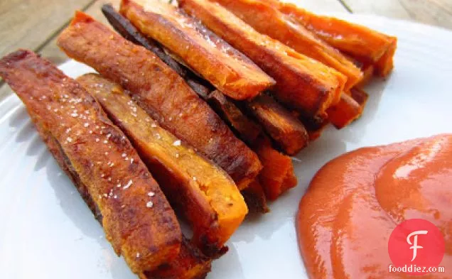 Baked Sweet Potato Fries With Spicy Ketchup