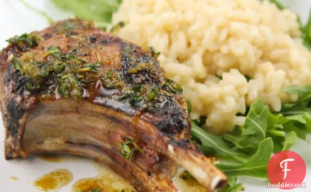 Grilled lamb chops with Meyer lemon risotto and arugula...and a GIVEAWAY, courtesy of McCormick