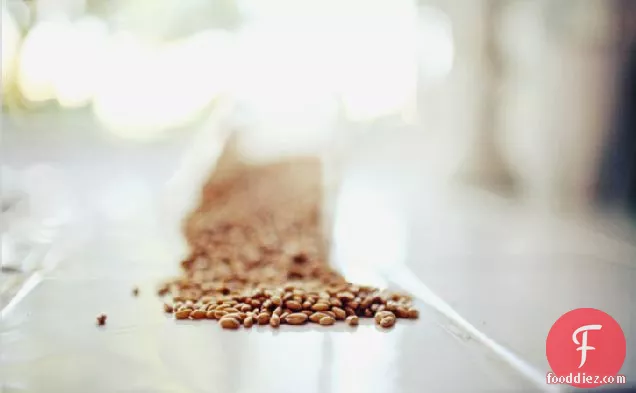 अरुगुला, चेरी और पोम ड्रेसिंग के साथ व्हीटबेरी सलाद