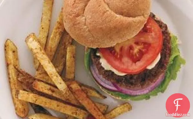 California Burgers With Spicy Oven Fries