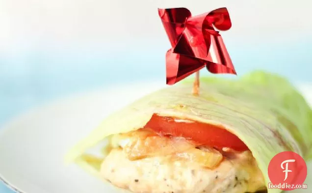 Lettuce-Wrapped Turkey Burgers with Goat Cheese