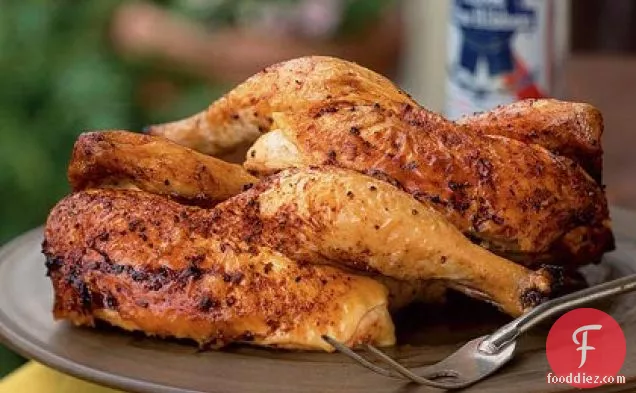 Beer-Can Chicken with Cola Barbecue Sauce