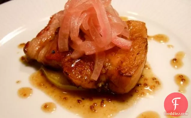 Braised Berkshire Bacon With Pickled Onions