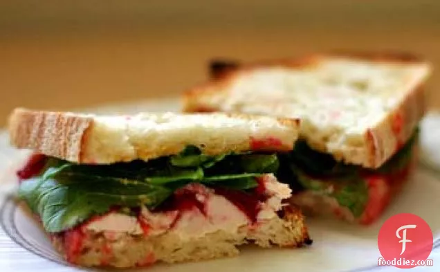 Toasted Turkey Cranberry Arugula Sandwich