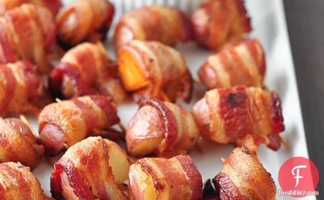 Bacon-wrapped Potato Bites With Spicy Sour Cream Dipping Sauce