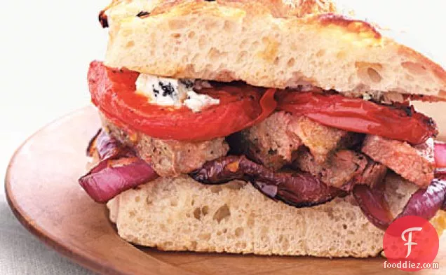 Broiled Steak Sandwiches with Balsamic Vegetables