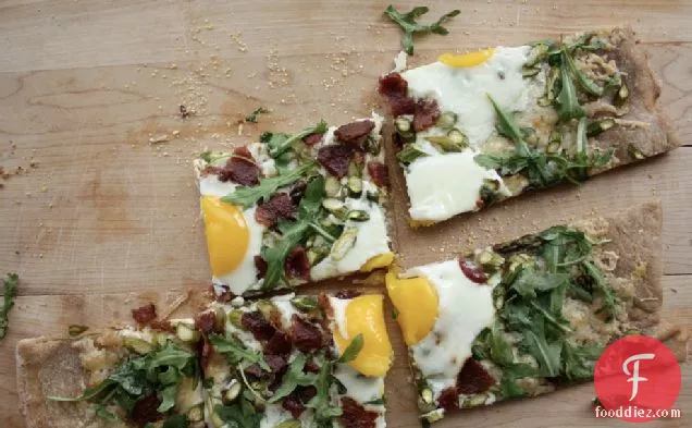 Pizza With Bacon, Asparagus And Egg