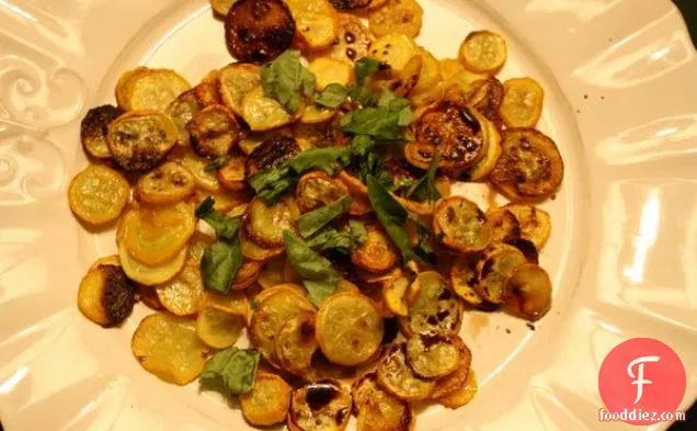 Squash Chips With Basil And Balsamic Drizzle