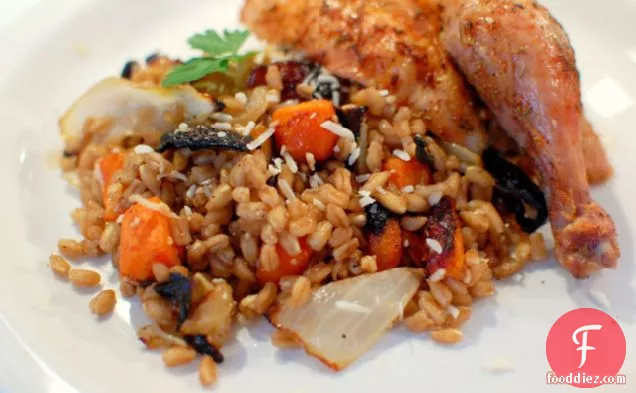 Farro With Roasted Vegetables And Balsamic Vinegar