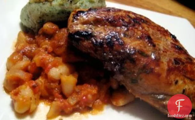 Rosemary-balsamic Chicken, Tuscan Baked Beans, And Spinach Pota