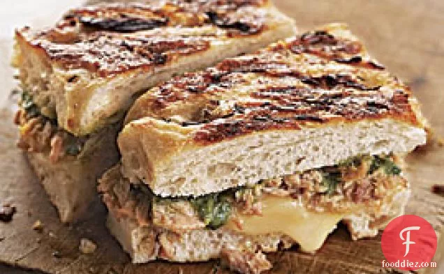 Grilled Tuna And Provolone Sandwiches With Salsa Verde