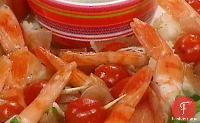 Jumbo Shrimp Wrapped With Arugula And Prosciutto