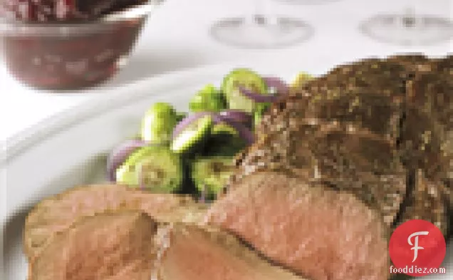 Beef Tenderloin With Easy Cranberry Balsamic Sauce