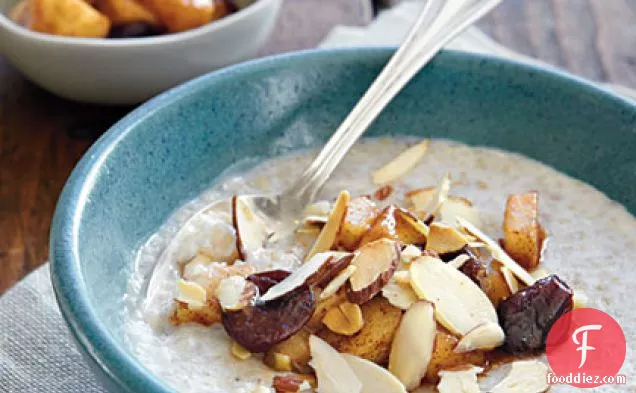 Sweet Almond Cream of Buckwheat with Skillet Pears