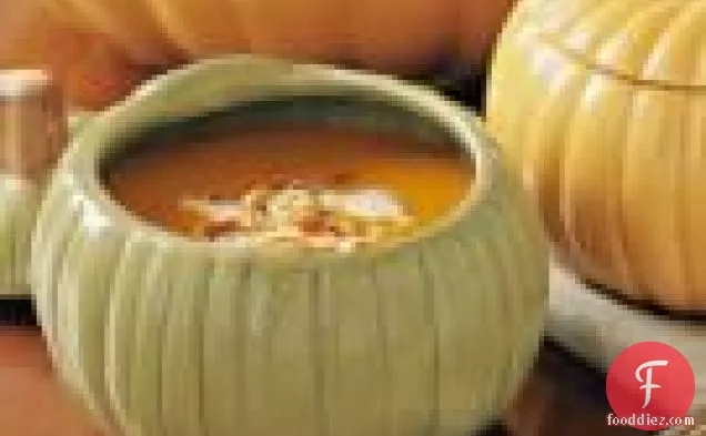 Butternut Squash Soup With Hazelnut Cream