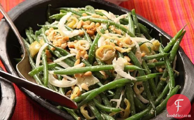 Green Bean Salad with Pickled Peppers and Anchovy Dressing