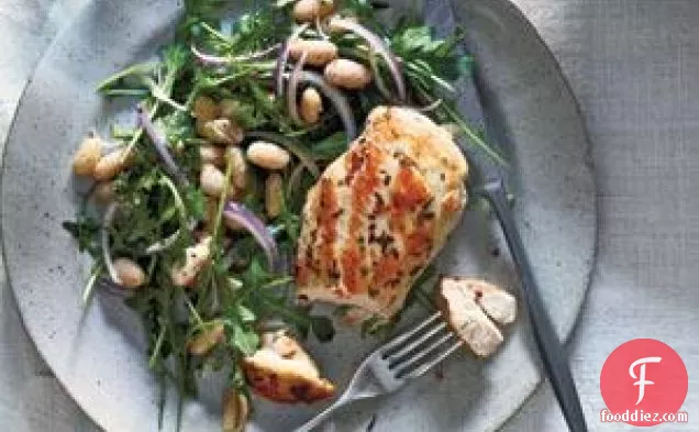Rosemary Chicken With Arugula And White Beans Recipe