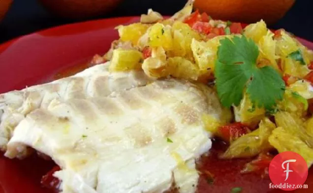 Sea Bass Steaks With Orange Salsa (Or Tuna)