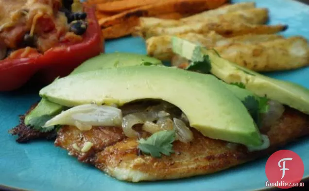 मोहो सॉस के साथ चिली सी बास