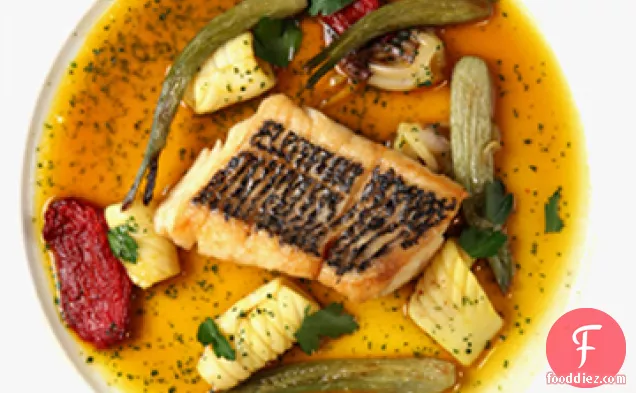 Thomas Keller's Mediterranean Bass with Squid, Fennel, and Tomatoes