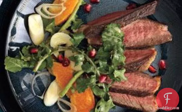 Steak With Arugula And Orange Salad