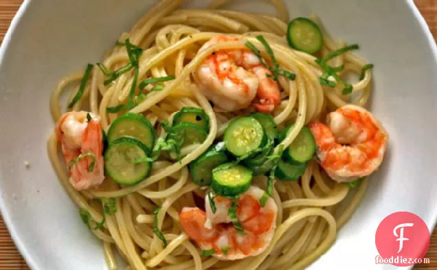 Dinner Tonight: Linguine with Shrimp and Baby Zucchini