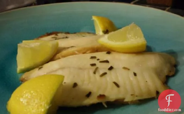 तारगोन और चिव्स के साथ ब्रेज़्ड हलिबूट